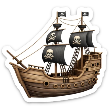 simple small Pirate Ship Ride  sticker
