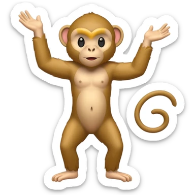 High resolution of   realistic full body monkey without distorted , no extra hybrid sticker