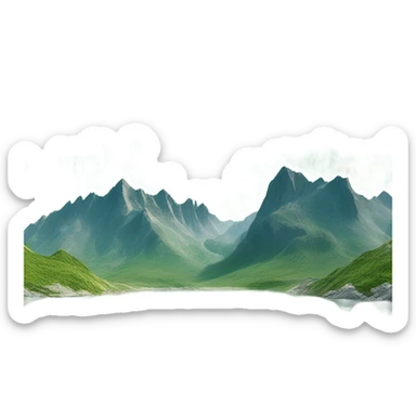 mountains and two lakes sticker