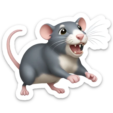 Big Rat kick Small Cat sticker