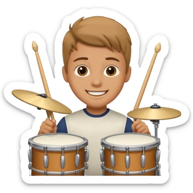 niño trigueño tocando la bate´ria sticker