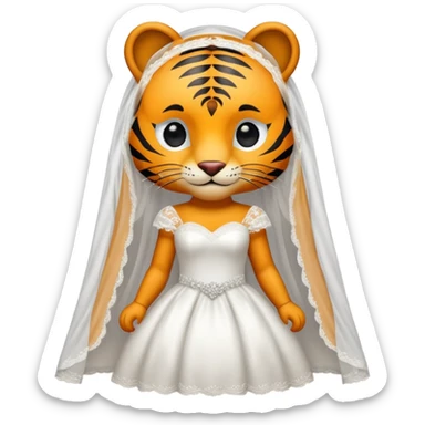 Tiger wearing bridal wear sticker