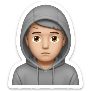men with hoodie sad sticker