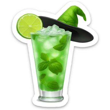 Mojito with witch hat sticker