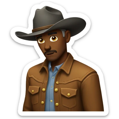 Sad cowboy emoji sticker