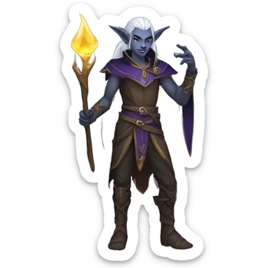half-elf drow male sorcerer sticker