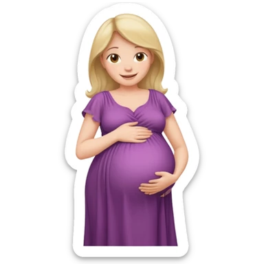 pregnant mother with her hands on womb sticker