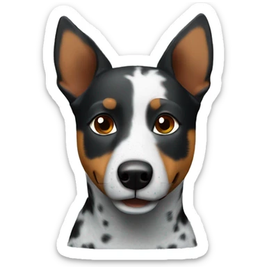 Blue heeler with black and brown on right side of face sticker