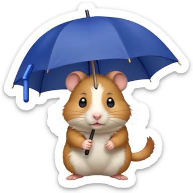 hamster holding an umbrella sticker