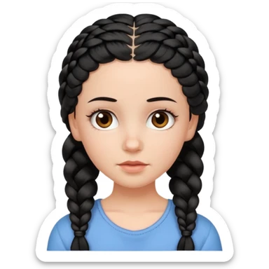 white girl with baby hair full braids black sticker