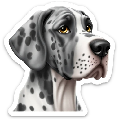 Grey and black Merle Great Dane  sticker