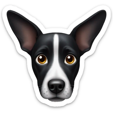 Black dog big ears sticker