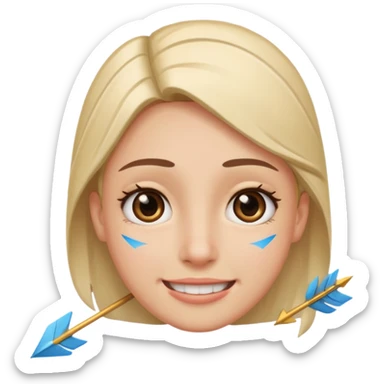 smile,two tears, arrow eyes and head tilted a little sticker