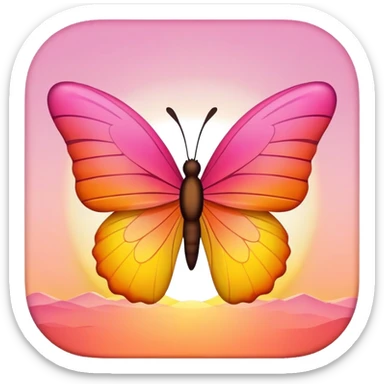 Butterfly shaped sunrise sticker