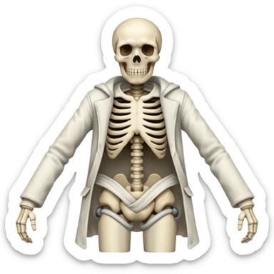 skeleton in a straight jacket sticker