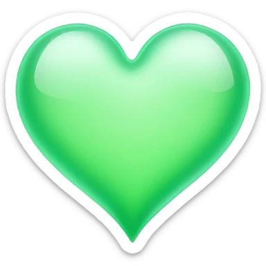 Light green transparent heart sticker