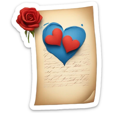 Carta de amor escrita a mano sticker