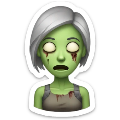 sleepy zombie woman sticker