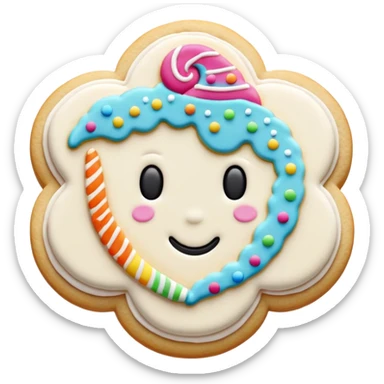 decorated sugar cookie with frosting sticker