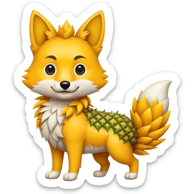 Pineapple-feline-dog-wolf-Fox, full body sticker