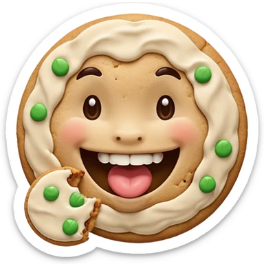 Militar mordiendo galleta expresión feliz sticker