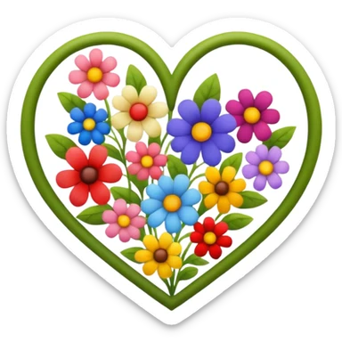 heart with spring gardening sticker