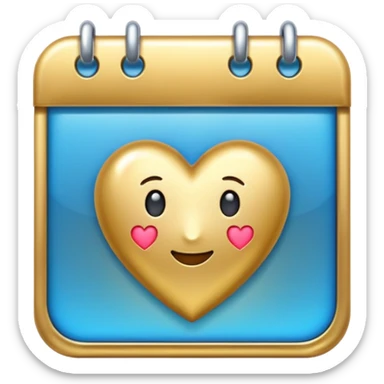 calendar with a shining heart sticker