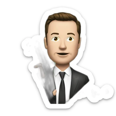 elonmusk the big boss with money and guns sticker