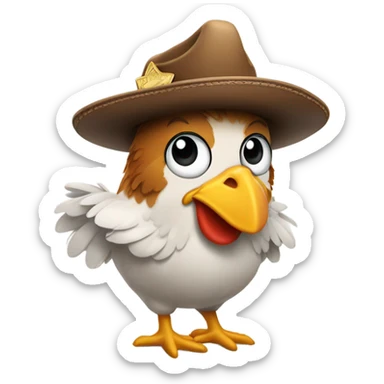 Chicken sheriff sticker