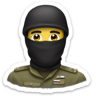 soldier with a  skull balaclava  sticker
