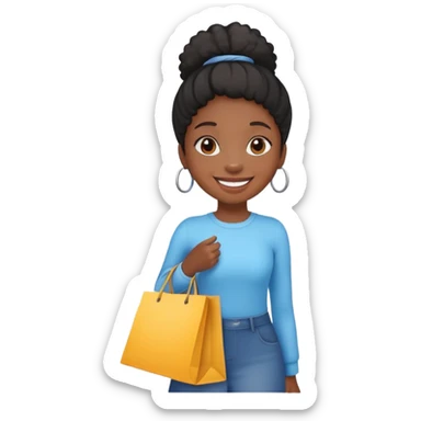 black girl with shopping bags  sticker