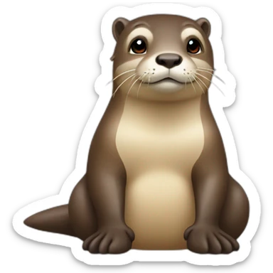 Loutre sur hippopotame sticker