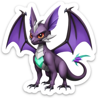 Noibat-Noivern-Silvally-Fakémon-hybrid-creature (full body)  sticker