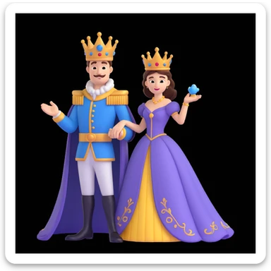 disney king and queen posing sticker