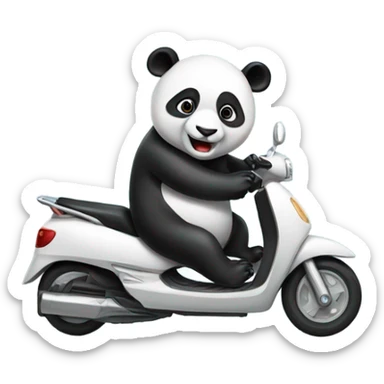 Panda on a scooter sticker