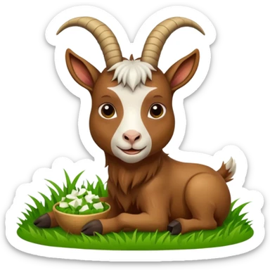 goat eating  sticker