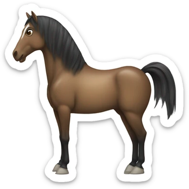 Horse with tail on its front and the tip look like a turtle sticker