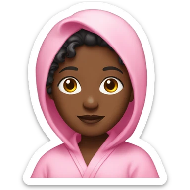 Black girl in pink robe sticker