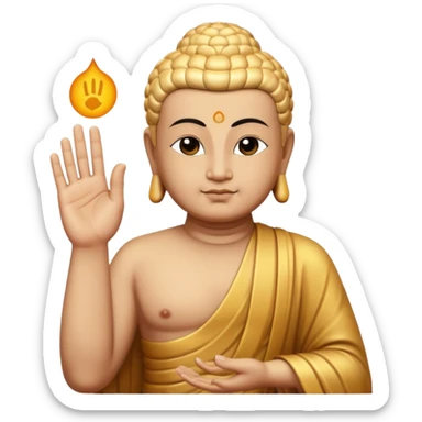 Make Buddha showing rock sign sticker