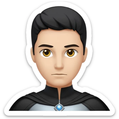 Un super héros qui portait une combinaison noir et argenté avec des symboles du temps dessus. Il a les yeux qui brillent en doré  sticker