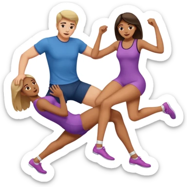 Woman's legs spread wide while man fucks her deep sticker