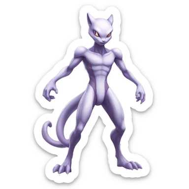 Anthro Mewtwo-Pokémon full body sticker