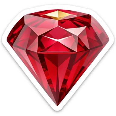 ruby with gold sticker
