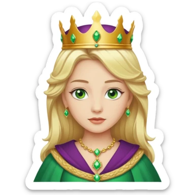 Queen Ozma from the Wizard of Oz with long blonde hair, green eyes and outfit  sticker