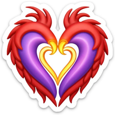 twin flame heart sticker