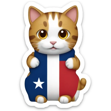 cat hugging texas flag sticker