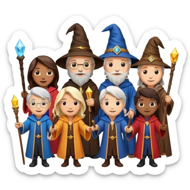 make bitlife kind of bitmojies of the harry potter universe. Make different kind of wizards and witches with different ages. sticker