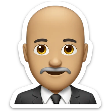 bald man with beard and brown eyes wearing a suit  sticker