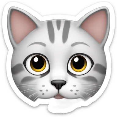 gato blanco con manchas grises sticker