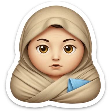 Mummy Cartoon: Chubby, friendly-looking mummy with oversized eyes and loose wrappings
 sticker